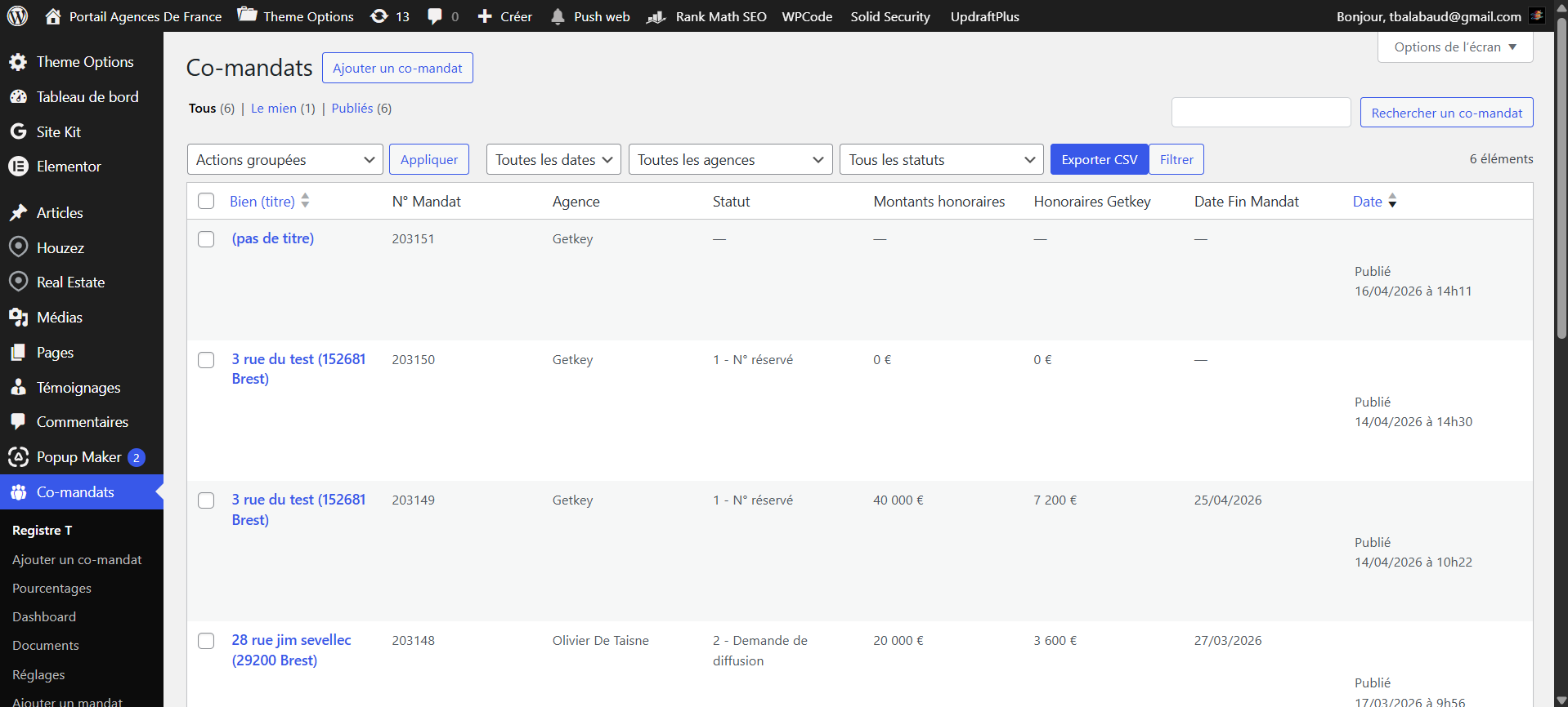 Registre T du plugin de co-mandats