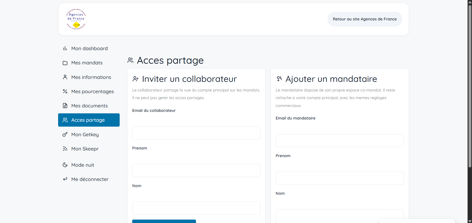 Accès partagés