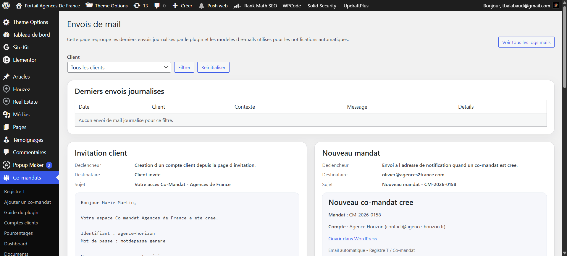 Envois de mails